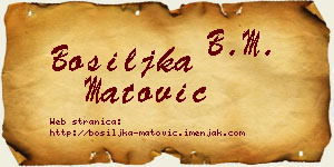 Bosiljka Matović vizit kartica